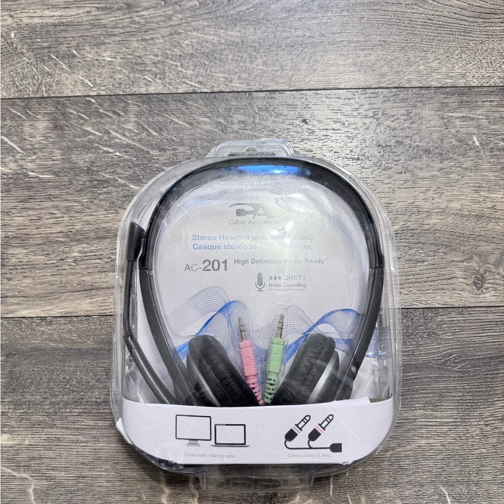 Cyber Acoustics Stereo Headset With Microphone‎ NEW
